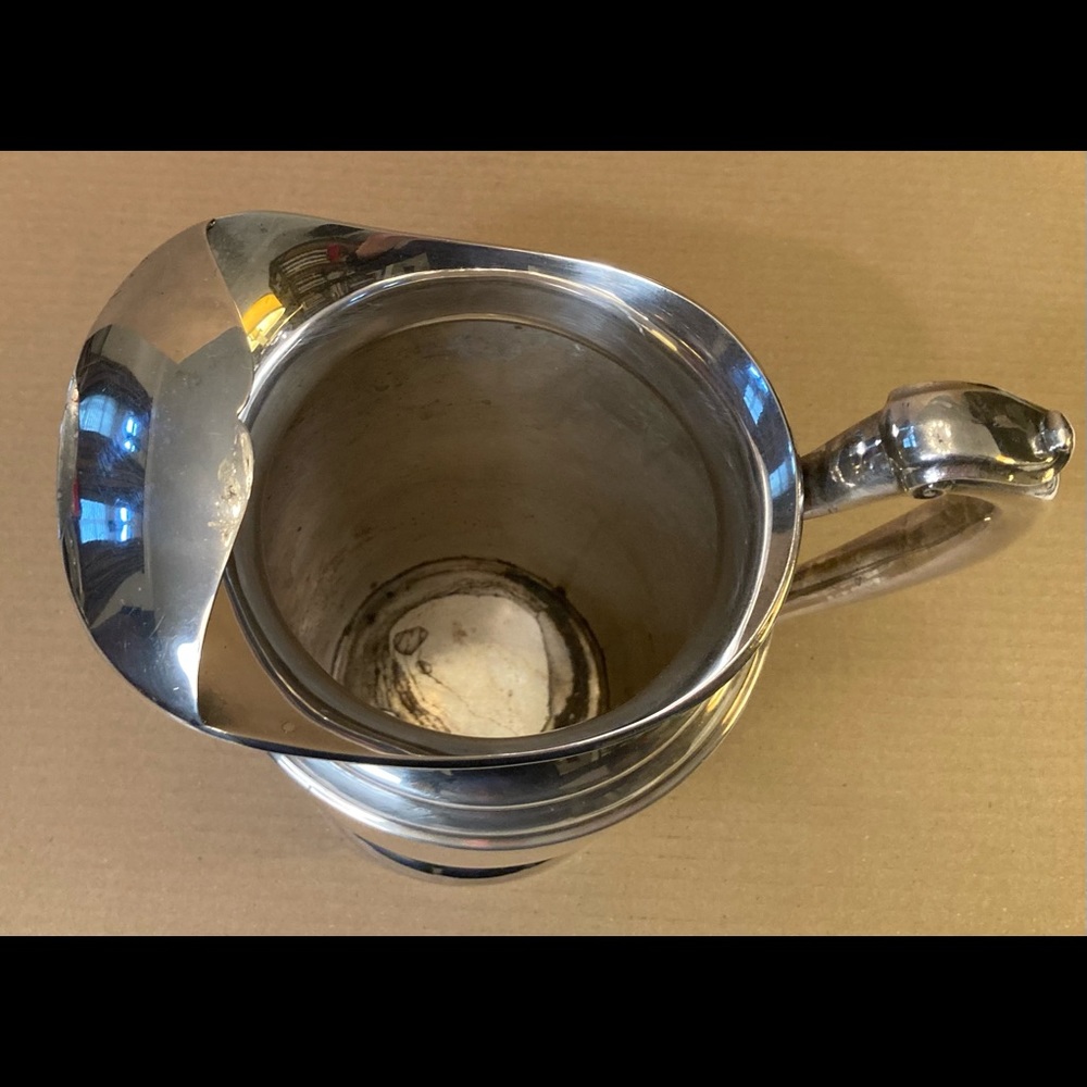 COPY - Sterling silver plate Georgian style water pitcher wide ice guard spout - Picture 7 of 12